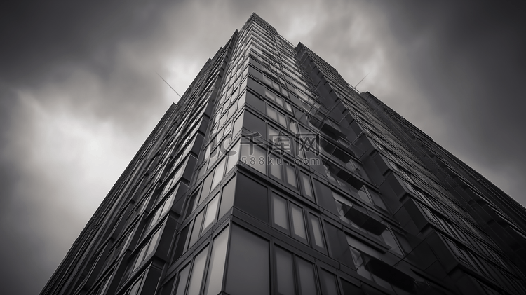 高层建筑的灰度照片