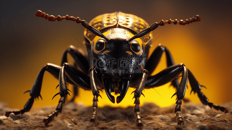 黑色长角甲虫