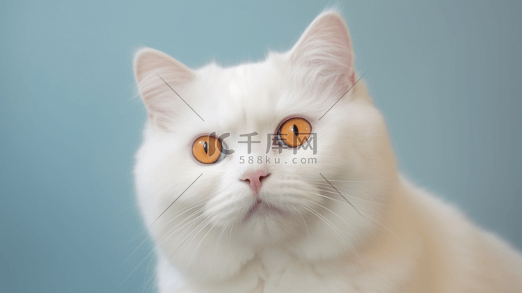 橙色眼睛的白猫