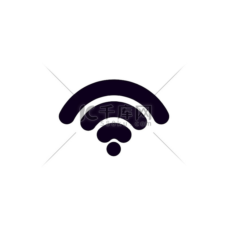 白色背景上的 Wi Fi 图标