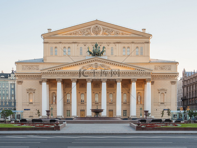 著名的莫斯科大剧院的历史建筑，