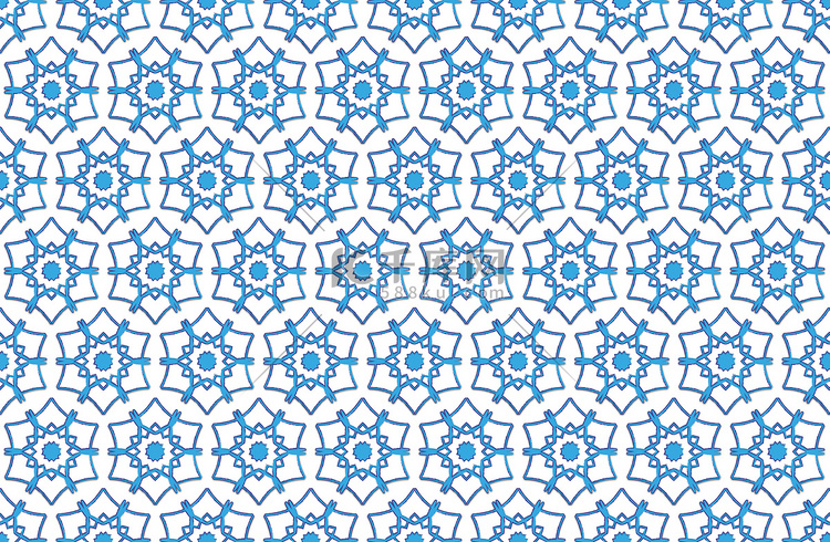 六角抽象蓝色雪花