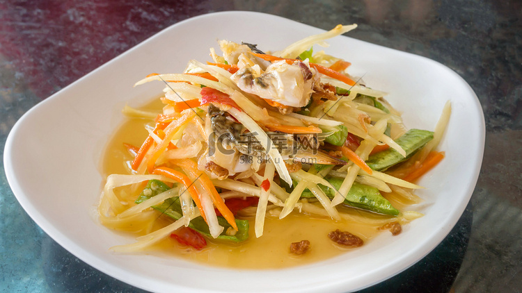 泰国食物番木瓜沙拉