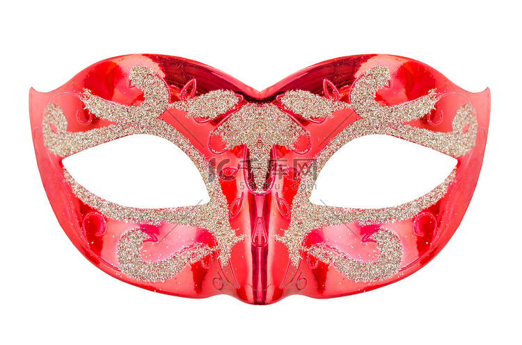 威尼斯红色狂欢节面具。