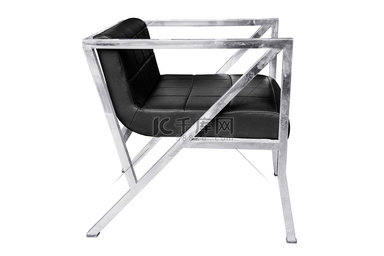 有被隔绝的皮革坐垫的不锈钢椅子