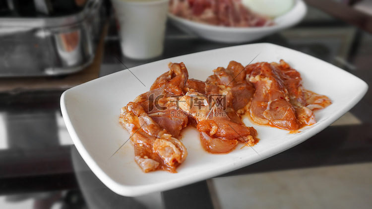 韩国烧烤的鸡肉调料。