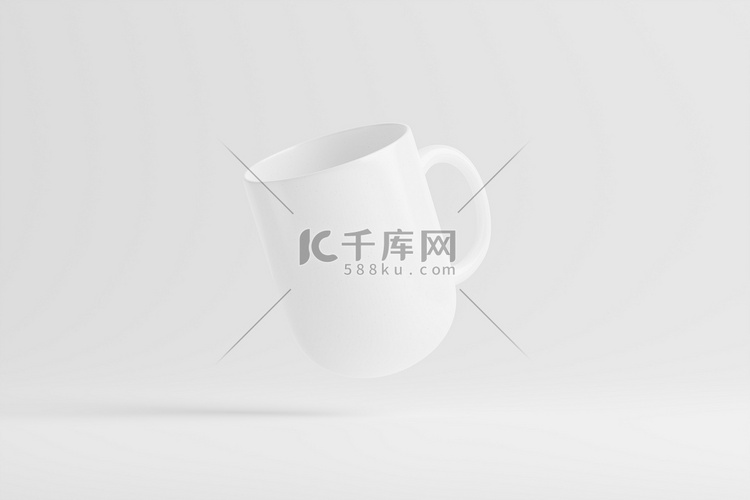咖啡茶陶瓷杯白色空白 3D 渲