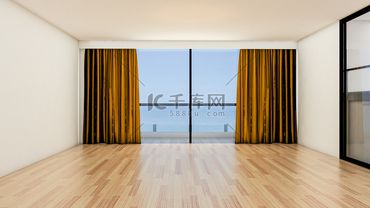 空房间和客厅的室内设计现代风格