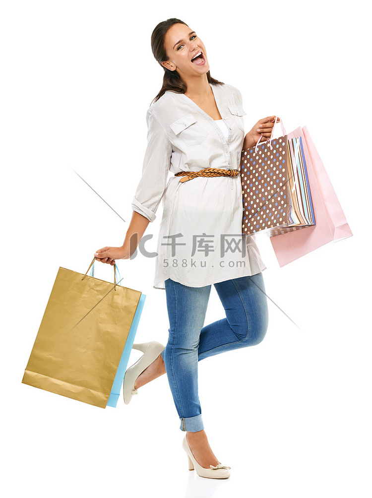 有购物袋的妇女、零售和顾客画象