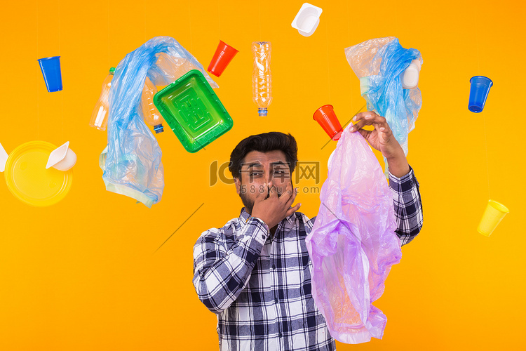 垃圾、塑料回收、污染和环境概念
