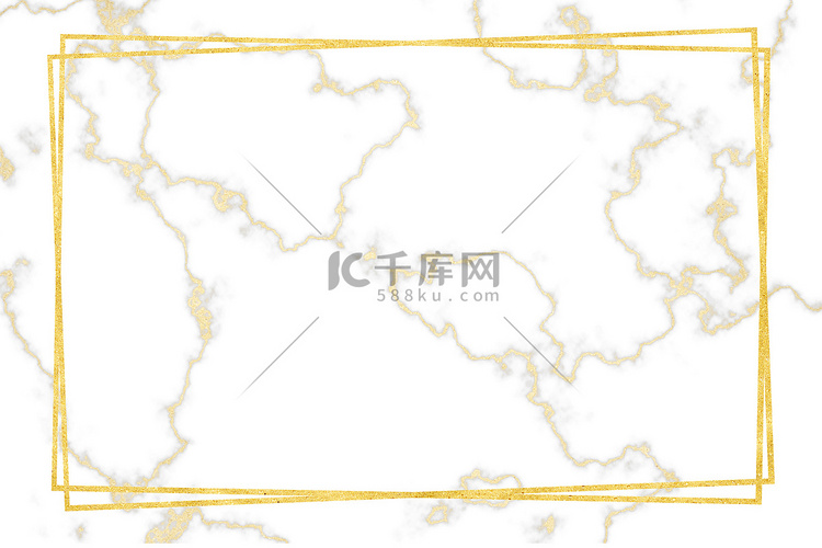 金色边框金色白色大理石图案和豪