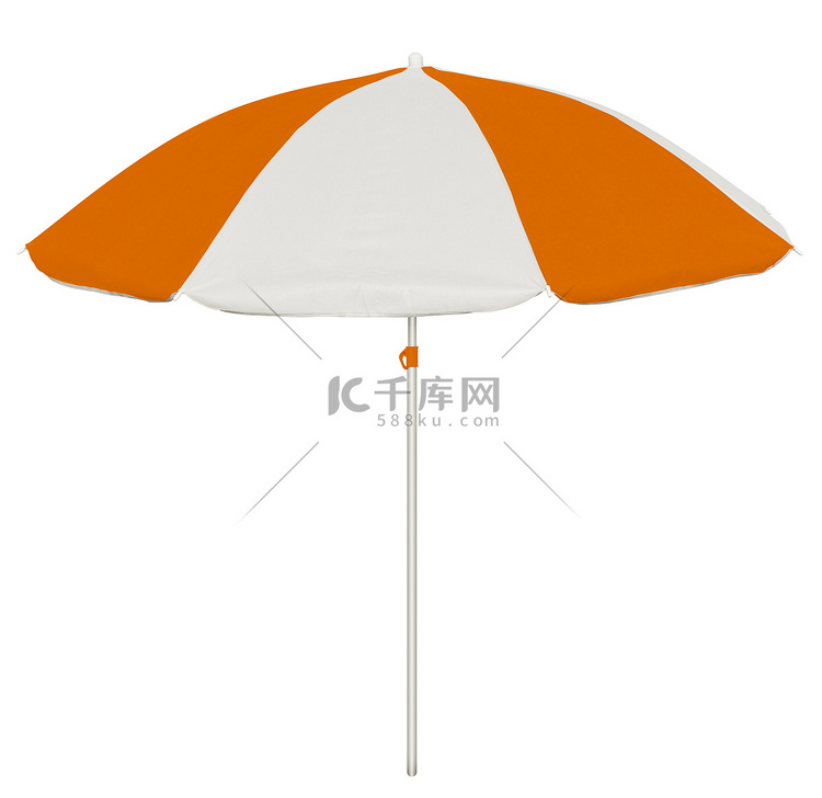 沙滩伞 - 橙色和白色