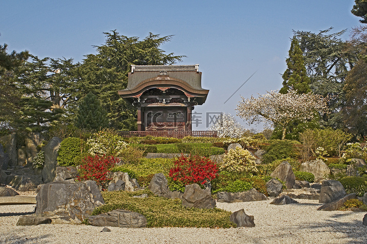 日本花园和大门