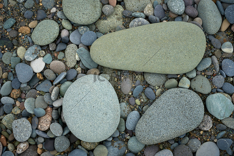 卵石滩石头背景，海滨自然背景纹