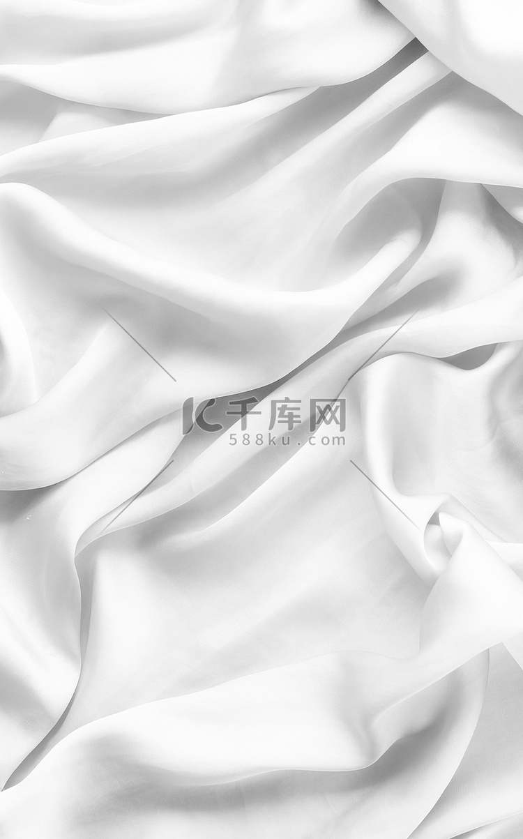 奢华的白色柔软丝绸平底背景质感