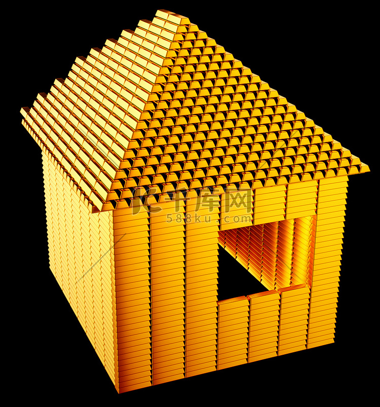 昂贵的房地产:: 金条房子形状