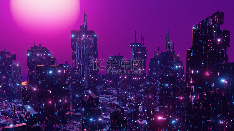 科幻 CityScape 夜景
