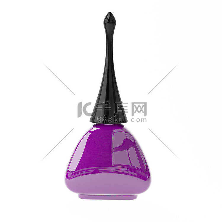 紫色指甲油的 3D 插图