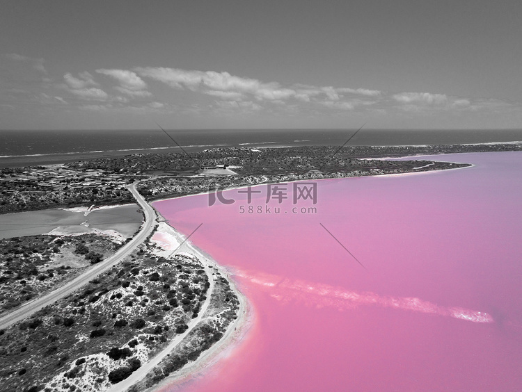 西澳大利亚粉红湖和格雷戈里的黑