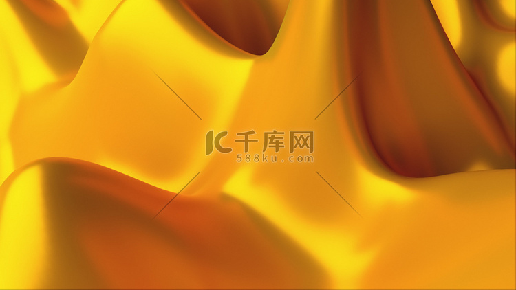 计算机生成的动画，冒泡金色液体
