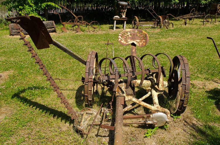 复古割草收获农业机械