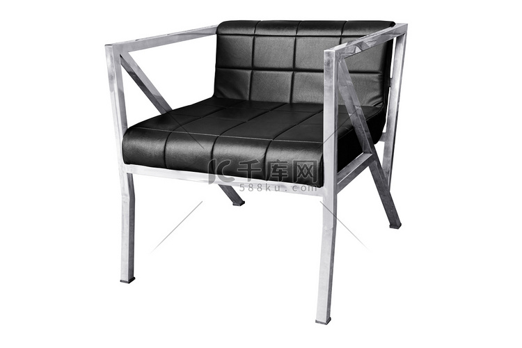 有皮革坐垫的不锈钢椅子被隔绝。