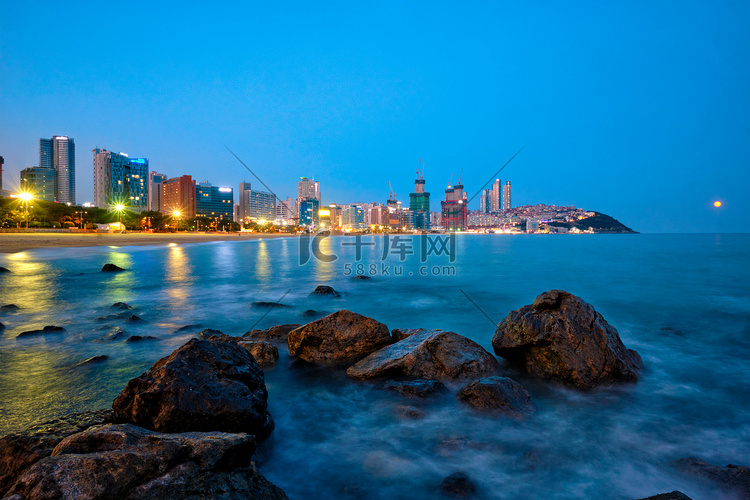 韩国釜山的海云台海滩