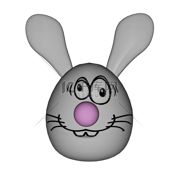 复活节兔子蛋- 3D渲染