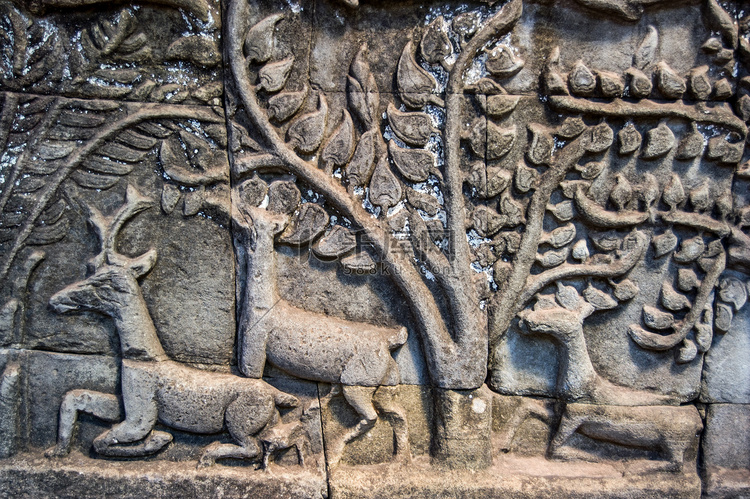 古代高棉鹿雕刻