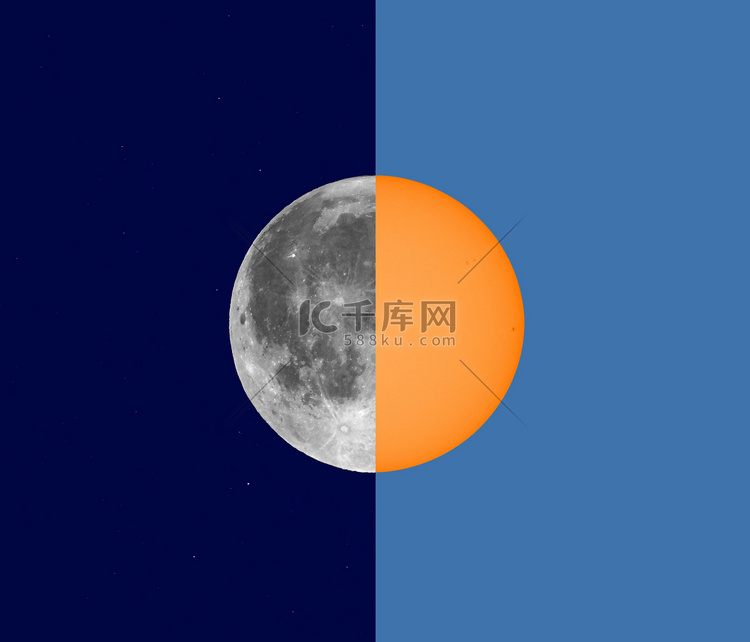 夜晚和白天月亮和太阳拼贴