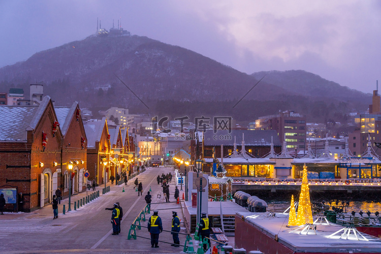 冬季日本北海道函馆市历史悠久的