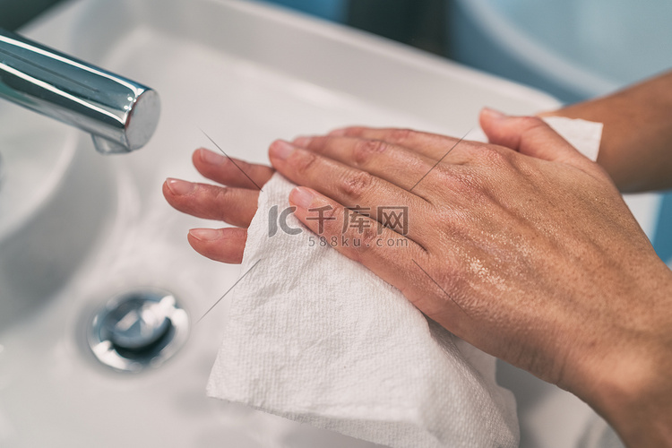 洗手步骤用于个人卫生 COVI