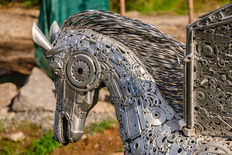 马雕塑在乌曼，乌克兰幻想公园