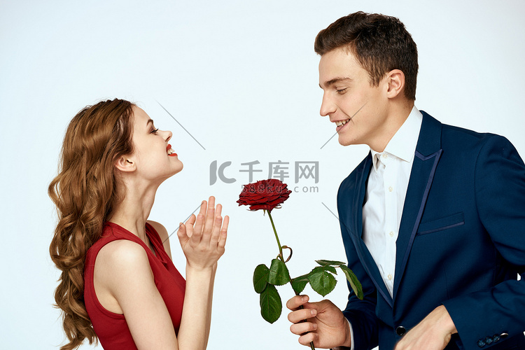 美好的夫妇魅力关系浪漫玫瑰豪华