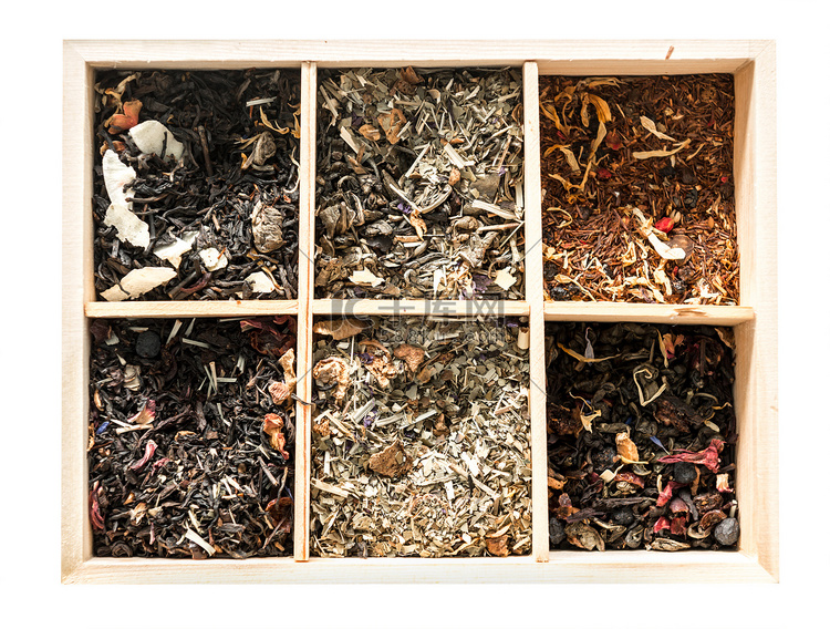 木箱，稀有茶的惊人收藏，顶视图