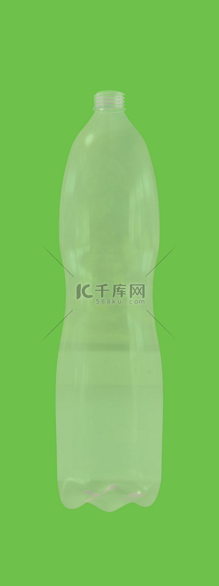 绿色背景 3d 渲染上的空塑料瓶