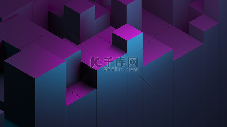 抽象蓝色紫色数字数据背景 3d