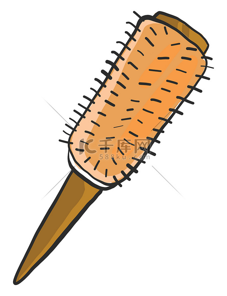 橙色刷毛，插图，白色背景上的矢
