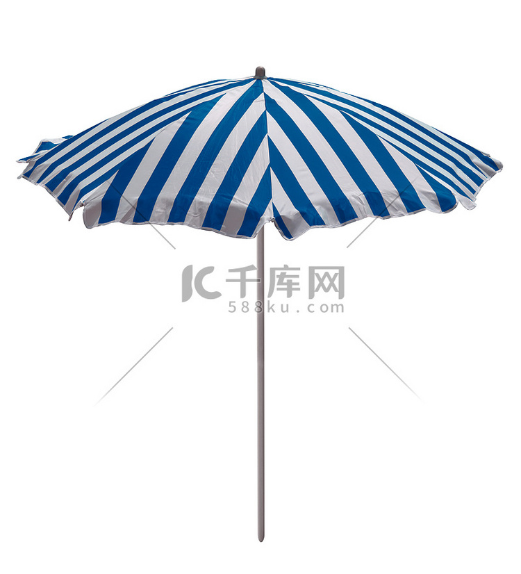 沙滩伞-浅蓝白条纹