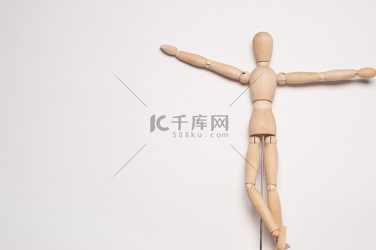 设计木制人体模型物体玩具构成浅