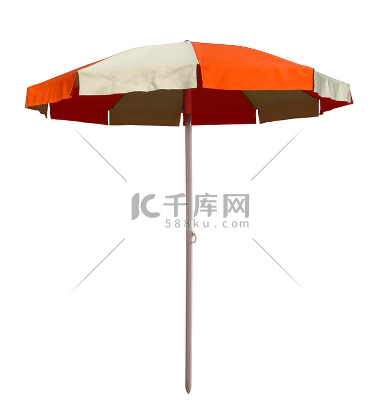 孤立的海滩白色橙色伞