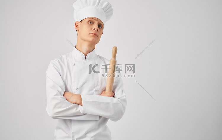 男厨师围裙烹饪厨房餐厅生活方式