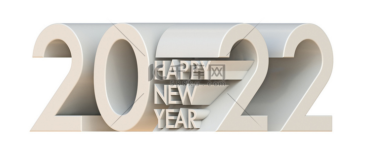 2022年新年快乐贺卡标志3D
