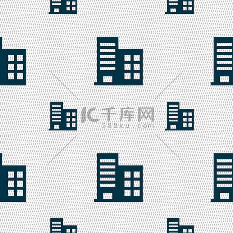 高层商业建筑和住宅公寓图标标志