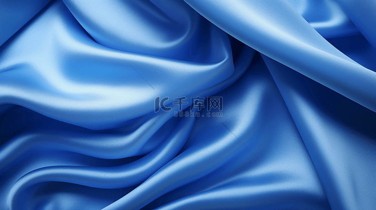 蓝色布料背景丝绸绸缎挡材质