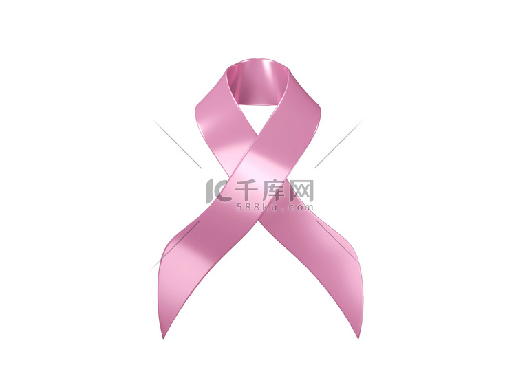 现实的粉红丝带乳腺癌意识符号 