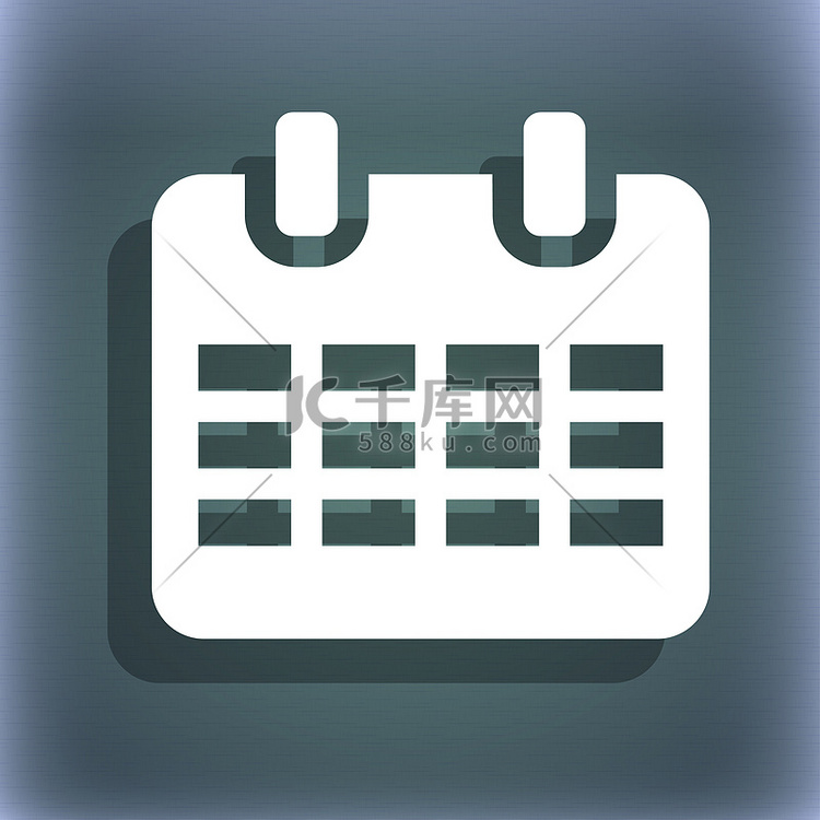 蓝绿色抽象背景上的日历、日期或