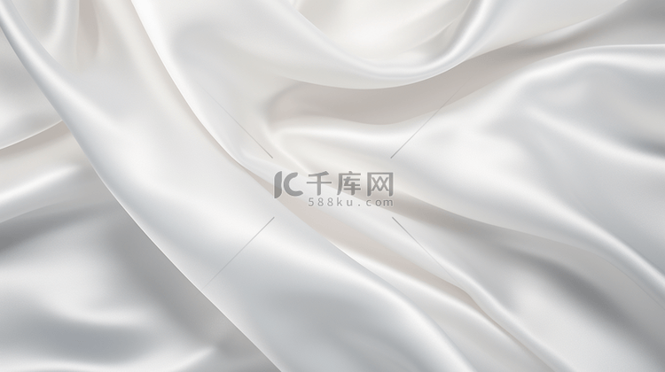 白色织物带有柔和波浪纹理背景。