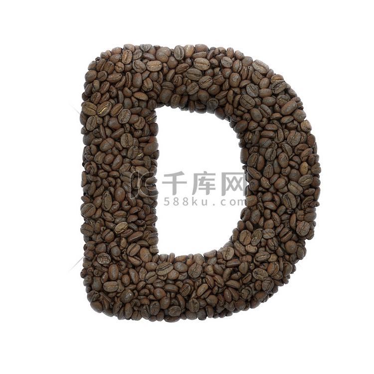 咖啡字母 D - 大写 3d 