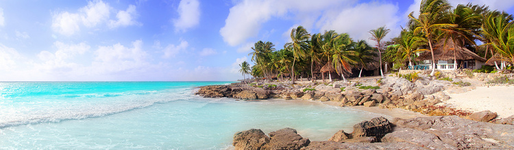加勒比图卢姆墨西哥热带全景海滩